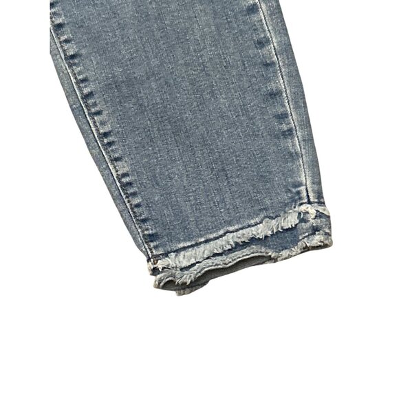 LOFT Double Frayed Hem Mid-Rise Modern Skinny Jeans in Medium Wash - Picture 5 of 7